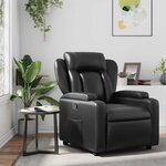 vidaXL Fauteuil inclinable en similicuir noir