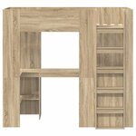 vidaXL Cadre de lit superposé avec bureau Chêne Sonoma 75 x 190 cm