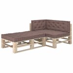 vidaXL Coussins de plancher de palette 4 Pièces Taupe Coton