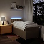 vidaXL Sommier à lattes de lit et matelas Crème 90x190 cm Tissu