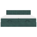 vidaXL Cadre de lit ottoman avec matelas vert foncé 200x200 cm velours
