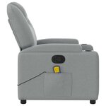 vidaXL Fauteuil de massage inclinable Gris clair Tissu