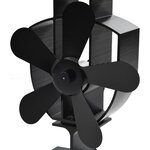 vidaXL Ventilateur de poêle alimenté par chaleur 5 pales Noir