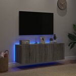 vidaXL Meubles TV muraux et lumières LED 2Pièces sonoma gris 60x35x41 cm