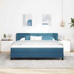 vidaXL Lit à ressorts avec matelas Bleu foncé 180 x 200 cm Velours