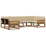 vidaXL Ensemble de canapés d'extérieur 6 pc Naturel et Beige