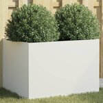 vidaXL Jardinière blanc 62x47x46 cm acier laminé à froid