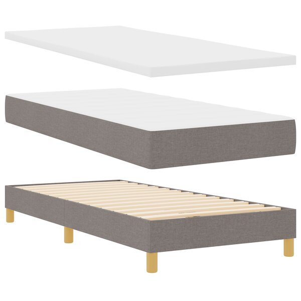 vidaXL Lit box spring taupe avec matelas  100 x 200 cm  en tissu.