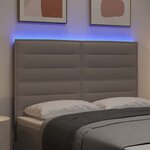 vidaXL Tête de lit LED avec des lumières à LED Taupe 160 cm Polyester