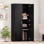 vidaXL Haut de Mobilier Chêne noir 80 x 39 x 178 cm Bois d'ingénierie