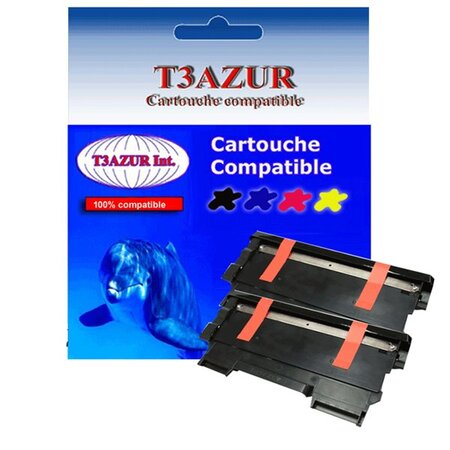 2 Toners  compatibles compatible avec  Brother TN2220, TN2010 pour Brother HL2130, HL2132 - 2600 pages - T3AZUR