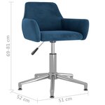 vidaXL Chaises pivotantes à manger lot de 6 Bleu Velours