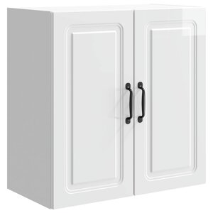 vidaXL Armoire Murale 59 x 31 x 60 cm Bois d'ingénierie Blanc brillant