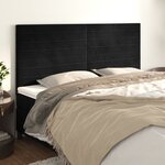 vidaXL Têtes de lit 4 Pièces Noir 80x5x78/88 cm Velours