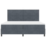 Lit à sommier à ressorts vidaXL avec matelas et LED Gris foncé 200x200 cm Velours