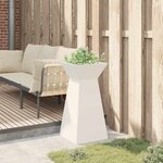 vidaXL Jardinier sur colonne avec bol blanc  dimensions 35x35x73 cm en acier.