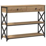 vidaXL Table Console avec tiroir chêne artisanal 100 x 28 x 75 cm