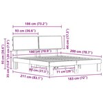 vidaXL Cadre de lit avec tête de lit rembourrée Noir 180 x 200 cm