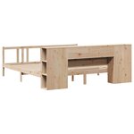 vidaXL Lit bibliothèque sans matelas 200x200 cm bois massif de pin