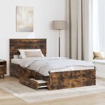vidaXL Cadre de lit Chêne fumé 100 x 200 cm Bois d'ingénierie
