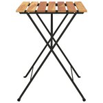 vidaXL Table de bistro pliante 55x54x71cm Bois de teck solide et acier