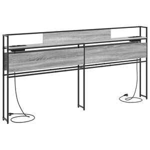 vidaXL Tête de lit de rangement Sonoma gris 200 cm Bois d'ingénierie