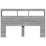 vidaXL Armoire tête de lit avec LED sonoma gris 160x17x102 cm