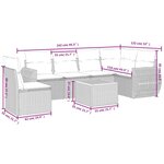 vidaXL Salon de jardin avec coussins 7 Pièces beige résine tressée