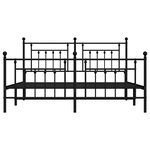 vidaXL Cadre de lit métal sans matelas avec pied de lit noir 160x200cm