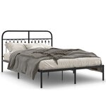 vidaXL Cadre de lit métal sans matelas avec tête de lit noir 140x190cm