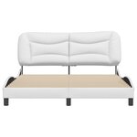 vidaXL Cadre de lit sans matelas Hvar blanc 160x200 cm similicuir