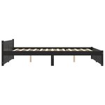 vidaXL Cadre de lit sans matelas noir bois massif 140x190 cm