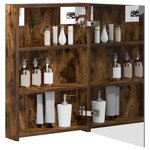 vidaXL Armoire Miroir de Salle de Bain Chêne fumé 40 x 10 5 x 60 5 cm