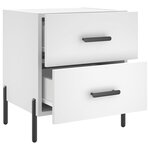 vidaXL Tables de chevet 2 Pièces blanc 40x35x47 5 cm bois d’ingénierie