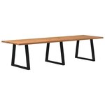 vidaXL Table à manger avec bord naturel 320x100x74cm bois massif chêne
