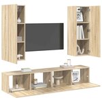 vidaXL Ensemble de meubles TV 4 Pièces Chêne sonoma Bois d'ingénierie