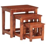 vidaXL Tables gigognes 3 Pièces Bois d'acacia massif