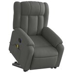 vidaXL Fauteuil de massage inclinable Gris foncé Tissu