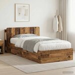 vidaXL Cadre de lit avec rangement Bois ancien 100 x 200 cm