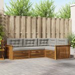 vidaXL Ensemble de canapés d'extérieur 4 Pièces Gris Naturel et Clair
