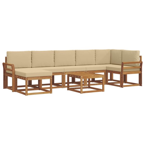 vidaXL Ensemble de canapés d'extérieur 8 pc Naturel et Beige