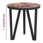 vidaXL Table à thé Noir et jaune Ø35 cm MDF