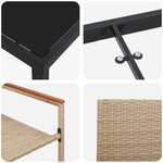 vidaXL Ensemble de Salle à Manger de Jardin 7 Pièces Beige en Poly Rattan
