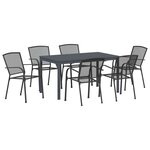 vidaXL Ensemble de salle à manger pour jardin 7 Pièces Anthracite Acier