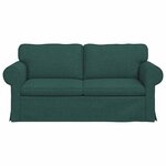 vidaXL Canapé Vert foncé 215 x 82 x 80 cm tissu