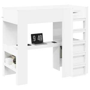vidaXL Cadre de lit superposé avec bureau Blanc 98 5 x 200 cm