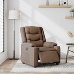 vidaXL Fauteuil inclinable électrique Marron Tissu