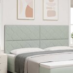 vidaXL Tête de lit Montage mural Géométrique Gris clair 200 cm Velours