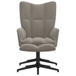 vidaXL Chaise de relaxation avec tabouret Gris clair Velours