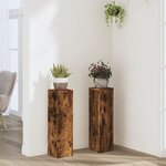 vidaXL Supports pour plantes 2 Pièces chêne fumé bois d'ingénierie
